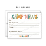 Retro Rainbow Summer Camp Camping Note Cards Stationery • Fill in Blank, Lined or Blank Cards