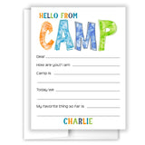 Rainbow Tie Dye Summer Camp Camping Note Cards Stationery • Fill in Blank, Lined or Blank Cards
