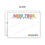 Rainbow Hello from Camp Summer Camping Note Cards Stationery • Fill in Blank, Lined or Blank Cards