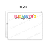 Rainbow Camp News Summer Camping Note Cards Stationery • Fill in Blank, Lined or Blank Cards