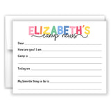 Rainbow Camp News Summer Camping Note Cards Stationery • Fill in Blank, Lined or Blank Cards
