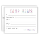 Rainbow Camp News Summer Camping Note Cards Stationery • Fill in Blank, Lined or Blank Cards