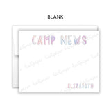 Rainbow Camp News Summer Camping Note Cards Stationery • Fill in Blank, Lined or Blank Cards