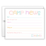 Rainbow Camp News Summer Camping Note Cards Stationery • Fill in Blank, Lined or Blank Cards