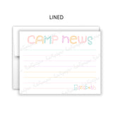 Rainbow Camp News Summer Camping Note Cards Stationery • Fill in Blank, Lined or Blank Cards