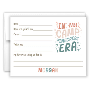In My Camp Era Summer Camping Note Cards Stationery • Fill in Blank, Lined or Blank Cards