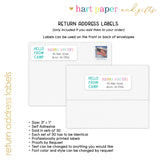 Rainbow Hello from Camp Summer Camping Note Cards Stationery • Fill in Blank, Lined or Blank Cards