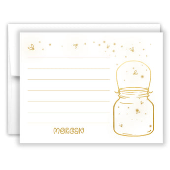 Fireflies Summer Camp Camping Note Cards Stationery • Fill in Blank, Lined or Blank Cards