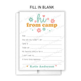 Retro Rainbow Summer Camp Camping Note Cards Stationery • Fill in Blank, Lined or Blank Cards