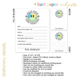 Rainbow Tie Dye Happy Summer Camp Camping Note Cards Stationery • Fill in Blank, Lined or Blank Cards