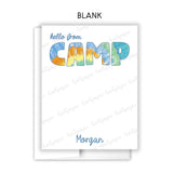 Rainbow Tie Dye Summer Camp Camping Note Cards Stationery • Fill in Blank, Lined or Blank Cards