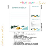 Blue Tent Summer Camp Camping Note Cards Stationery • Fill in Blank, Lined or Blank Cards