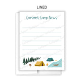 Blue Tent Summer Camp Camping Note Cards Stationery • Fill in Blank, Lined or Blank Cards