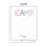 Rainbow Hi from Camp Summer Camping Note Cards Stationery • Fill in Blank, Lined or Blank Cards