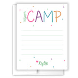 Rainbow Hi from Camp Summer Camping Note Cards Stationery • Fill in Blank, Lined or Blank Cards