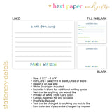 Rainbow Note from Camp Summer Camping Note Cards Stationery • Fill in Blank, Lined or Blank Cards
