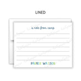 Rainbow Note from Camp Summer Camping Note Cards Stationery • Fill in Blank, Lined or Blank Cards