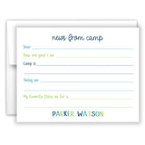 Rainbow News from Camp Summer Camping Note Cards Stationery • Fill in Blank, Lined or Blank Cards
