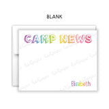 Rainbow Hello from Camp Summer Camping Note Cards Stationery • Fill in Blank, Lined or Blank Cards