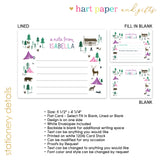Cabin Tents Summer Camp Camping Note Cards Stationery • Fill in Blank, Lined or Blank Cards