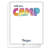 Rainbow Tie Dye Summer Camp Camping Note Cards Stationery • Fill in Blank, Lined or Blank Cards