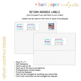 Blue Purple Hello from Camp Summer Camping Note Cards Stationery • Fill in Blank, Lined or Blank Cards