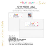 Rainbow Hello from Camp Summer Camping Note Cards Stationery • Fill in Blank, Lined or Blank Cards