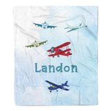 Airplane Minky Blanket Personalized Custom