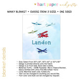 Airplane Minky Blanket Personalized Custom