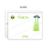 Alien Space Thank You Note Card Stationery • Fill in Blank, Lined or Blank Cards