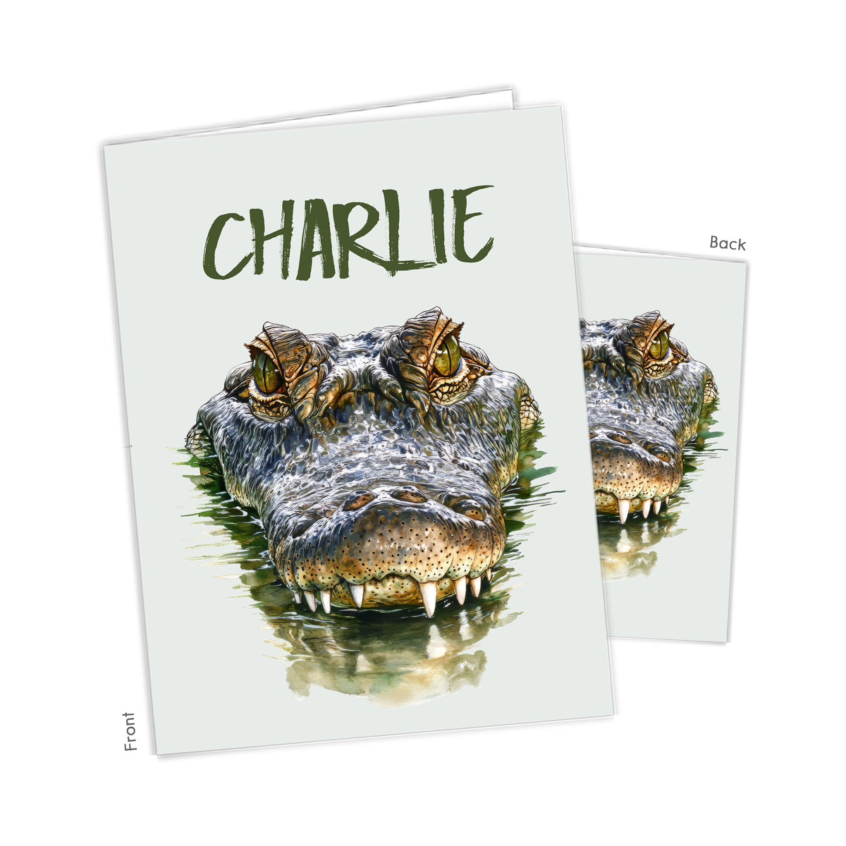 Aligator Crocodile Personalized Custom 2-Pocket Folder • School Office Supplies