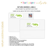 Alligator Thank You Note Card Stationery • Fill in Blank, Lined or Blank Cards