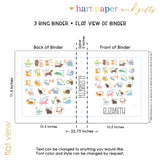 Alphabet Animals Personalized 2" 3 Ring Binder