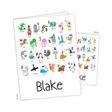 Alphabet Animals Personalized 2-Pocket Folder