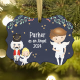 Angel Cherub Wings • Nutcracker Christmas Ornament Personalized Custom Holiday Decor Gift Boy Girl Ballerina Ballet