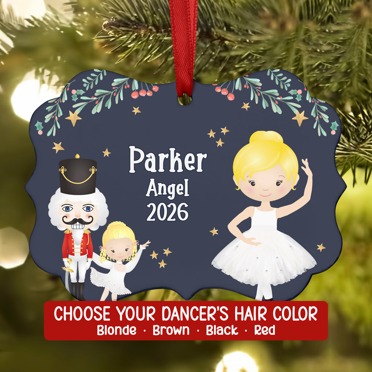 Angel Cherub No Wings • Nutcracker Christmas Ornament Personalized Custom Holiday Decor Gift Boy Girl Ballerina Ballet