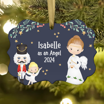 Angel Cherub Wings • Nutcracker Christmas Ornament Personalized Custom Holiday Decor Gift Boy Girl Ballerina Ballet