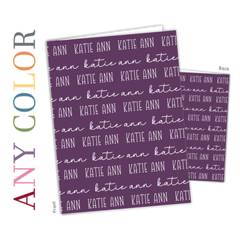 ANY COLOR Repeat Name Personalized 2-Pocket Folder