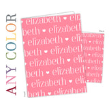 ANY COLOR Repeat Name Personalized 2-Pocket Folder