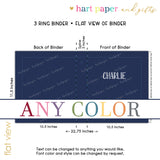 ANY Solid Color Personalized 2" 3 Ring Binder