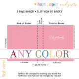 ANY Solid Color Personalized 2" 3 Ring Binder