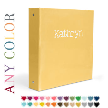 ANY Solid Color Personalized 2" 3 Ring Binder