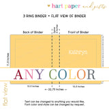 ANY Solid Color Personalized 2" 3 Ring Binder