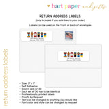 Arcade Thank You Note Card Stationery • Fill in Blank, Lined or Blank Cards
