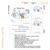 Arctic Animals Thank You Note Card Stationery • Fill in Blank, Lined or Blank Cards