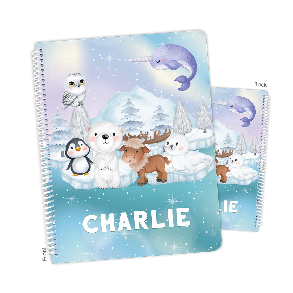 Arctic Animals Personalized Custom Notebook or Sketchbook • School Office Supplies