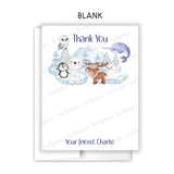 Arctic Animals Thank You Note Card Stationery • Fill in Blank, Lined or Blank Cards