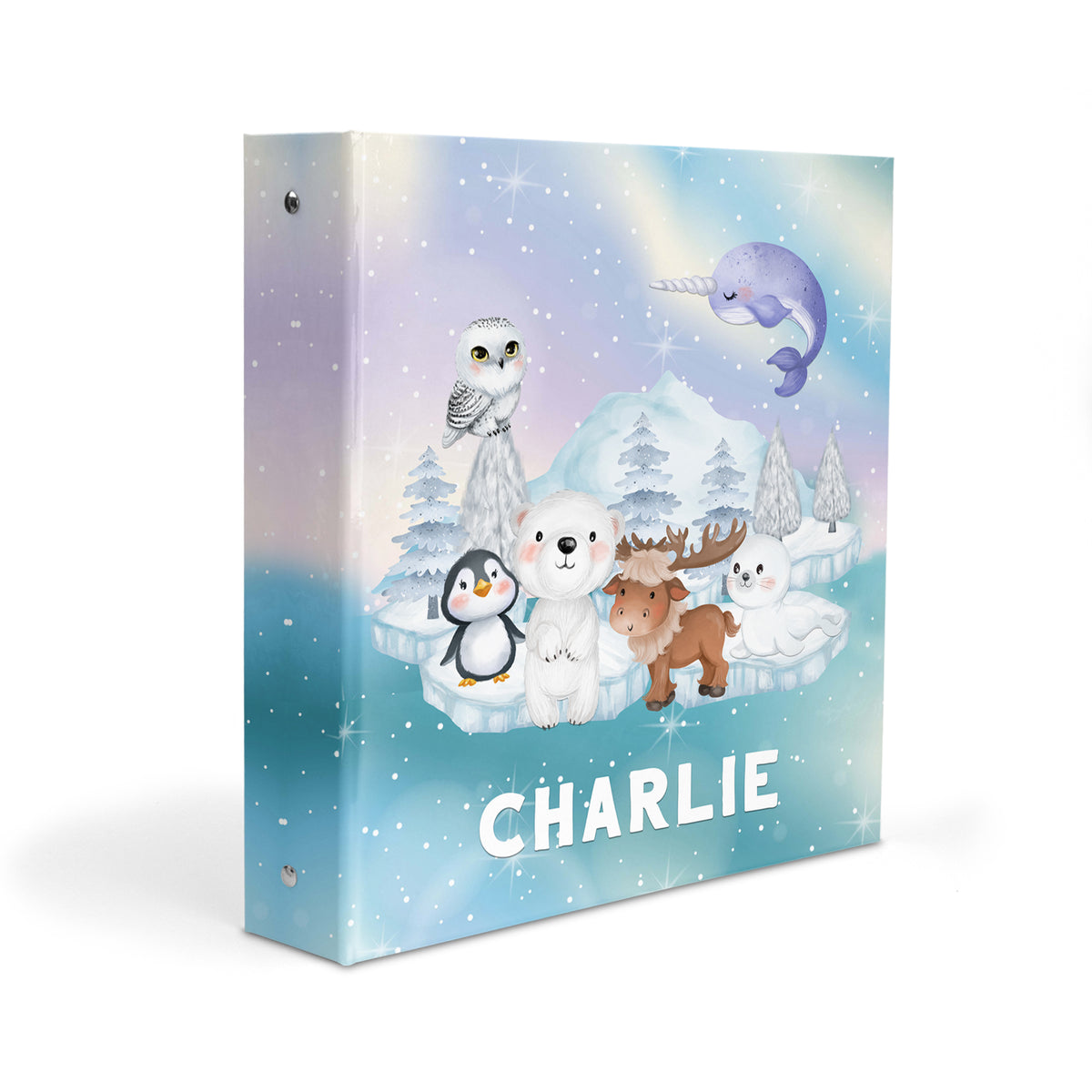 Arctic Animals Personalized Custom 2" 3 Ring Binder • School Office Supplies
