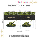 Army Tank Personalized 2" 3 Ring Binder