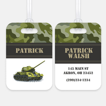 Army Tank Military Luggage Bag Tag